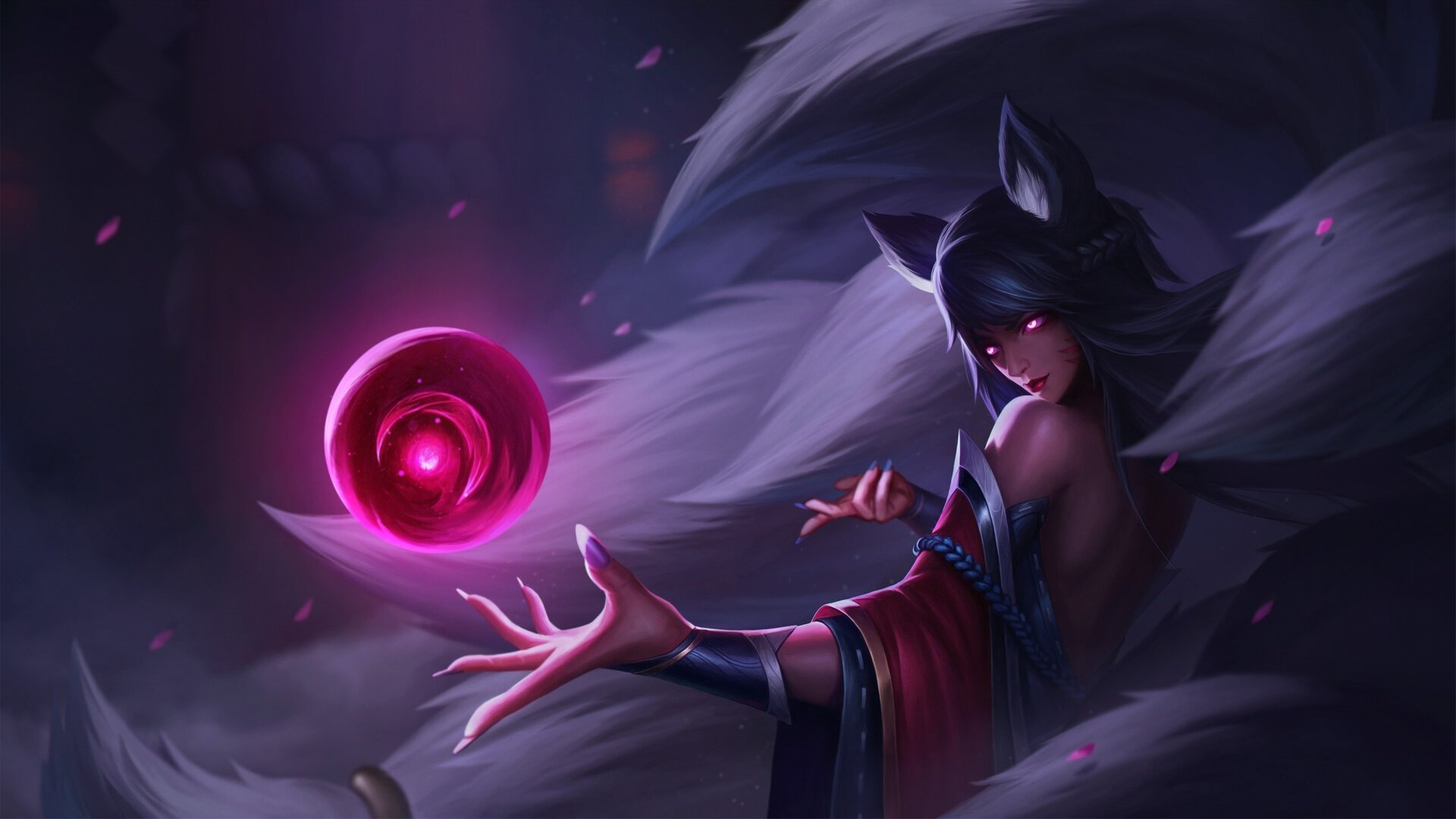 Animal Ears Magic Ahri Video Game League Wallpaper