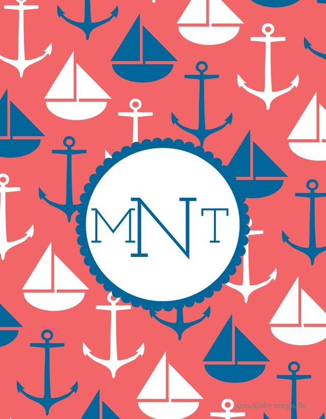 Nautical Monogram iPhone Wallpaper Aholic