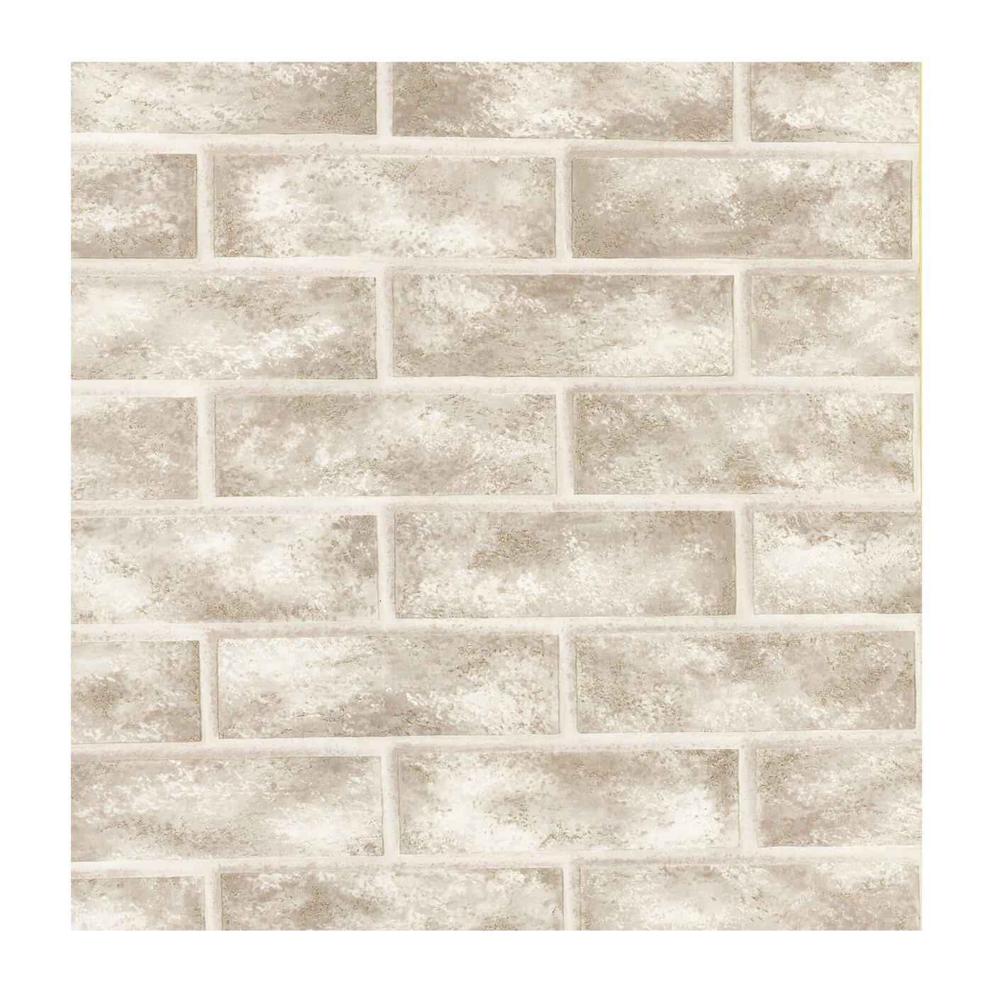 Home Fashions Eggshell White Textured Depth Bricks Wallpaper