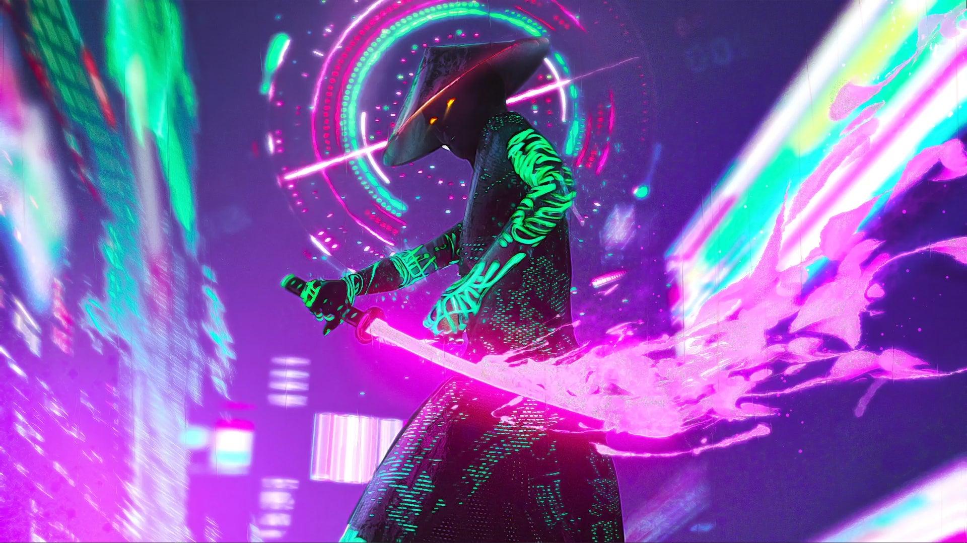 Neon Samurai in 4K rwallpaperengine