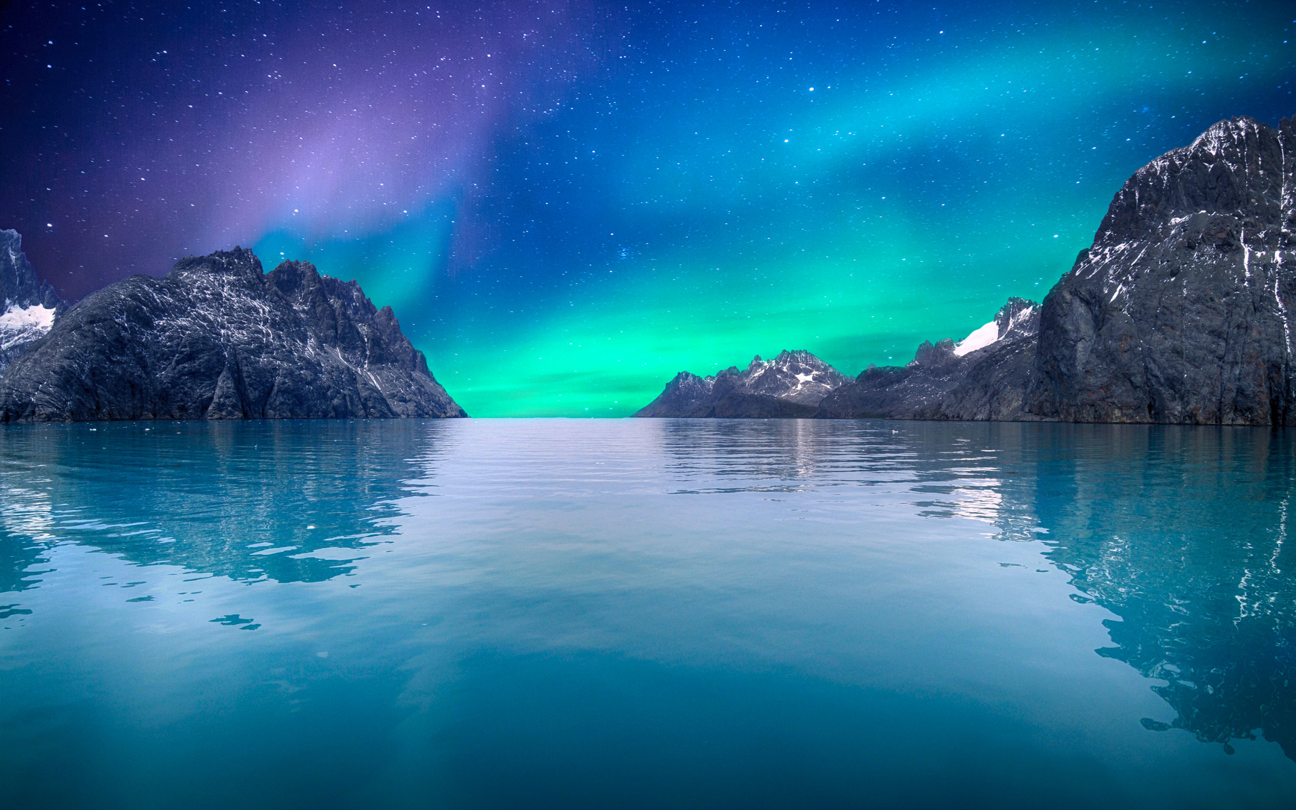 Free download Wallpaper of Aurora Borealis Nature Mountains Lake