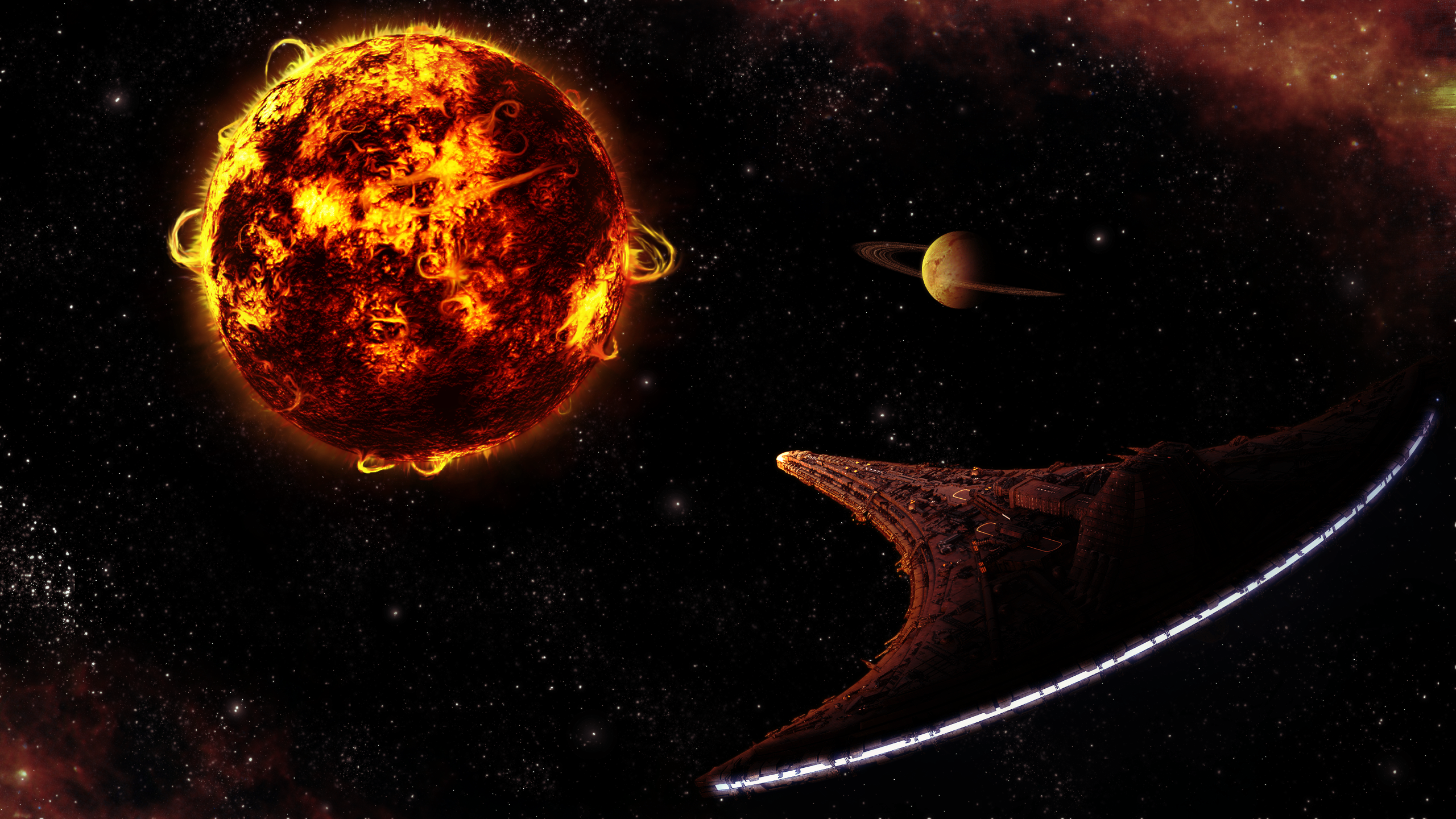 Stargate Universe Destiny Preparing To Refuel By Radu Corbu On