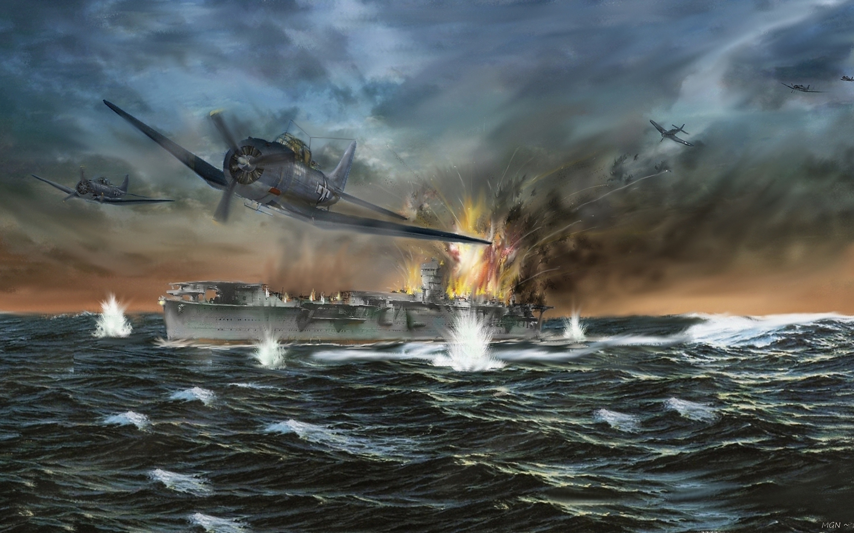 Photo Airplane War Final Battle At Midway June