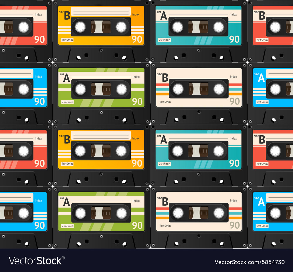 Cassette Tape Background Royalty Vector Image