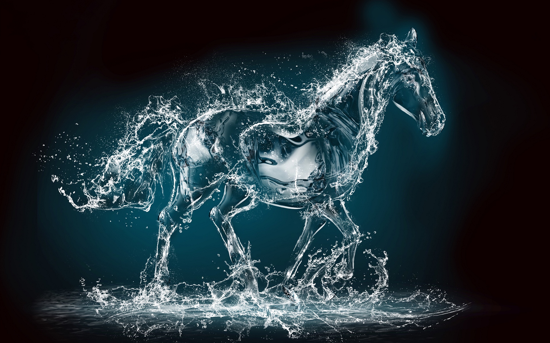 Water Horse 3d Desktop Background HD Wallpaper Rocks