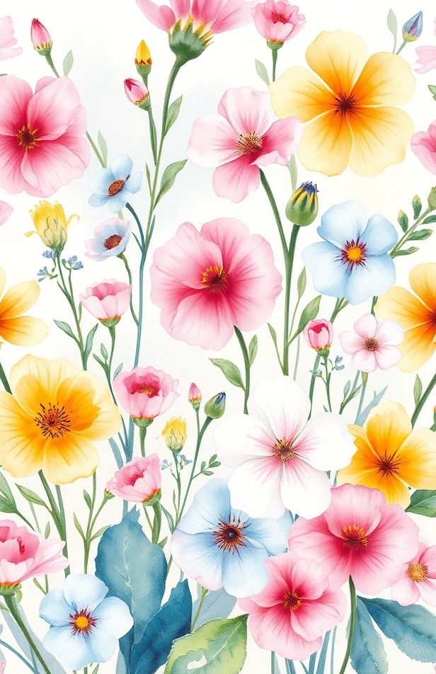 Watercolor Flowers Wallpaper