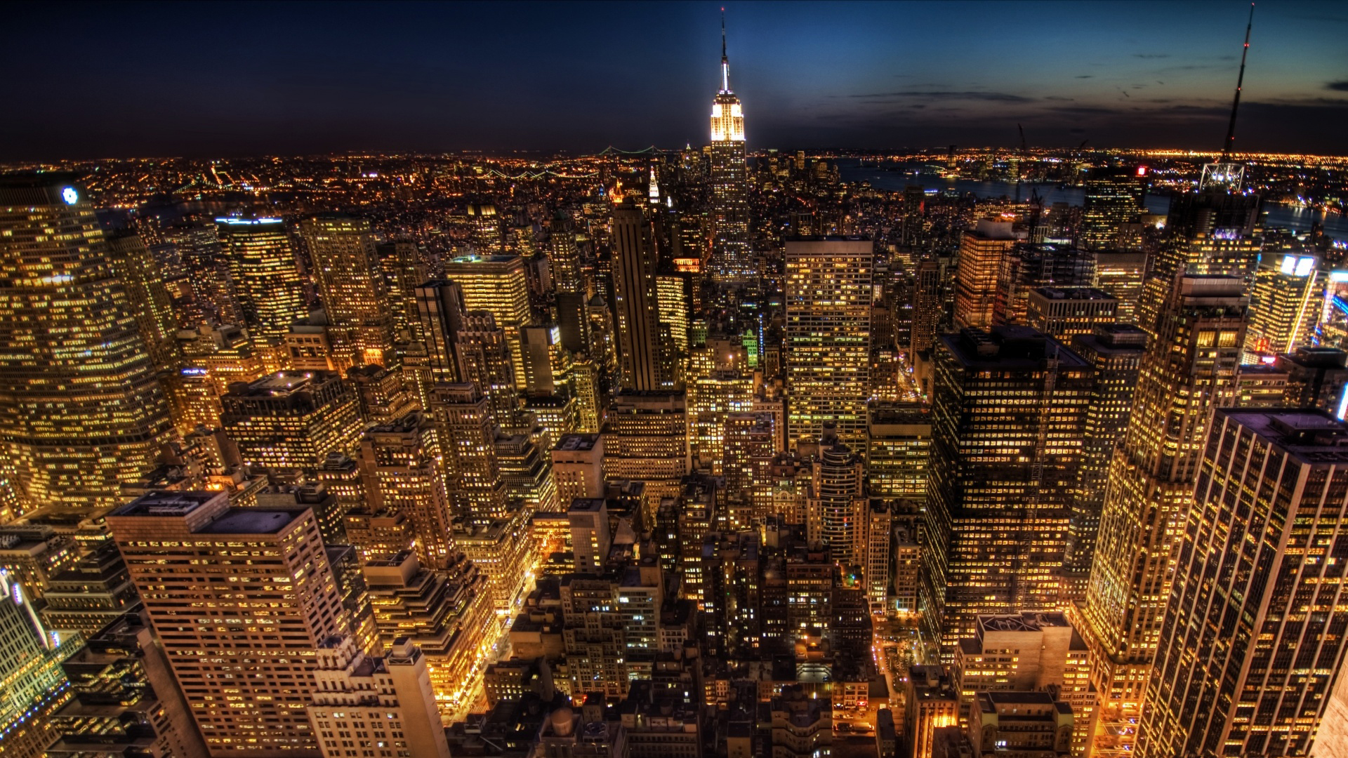 Download wallpaper Night lights of Manhattan