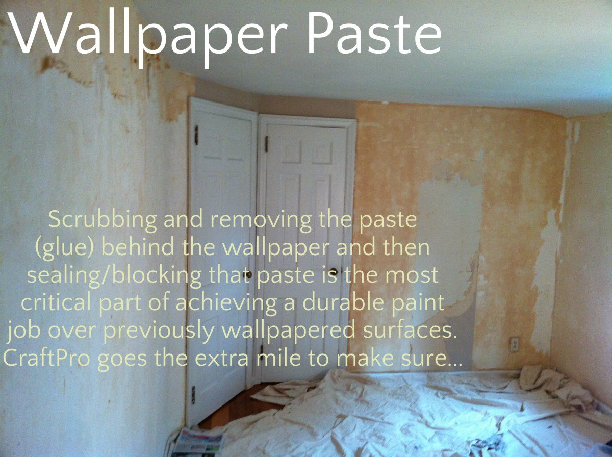 wallpaper paste or glue must be scrubbed and removed and then sealed 1200x896