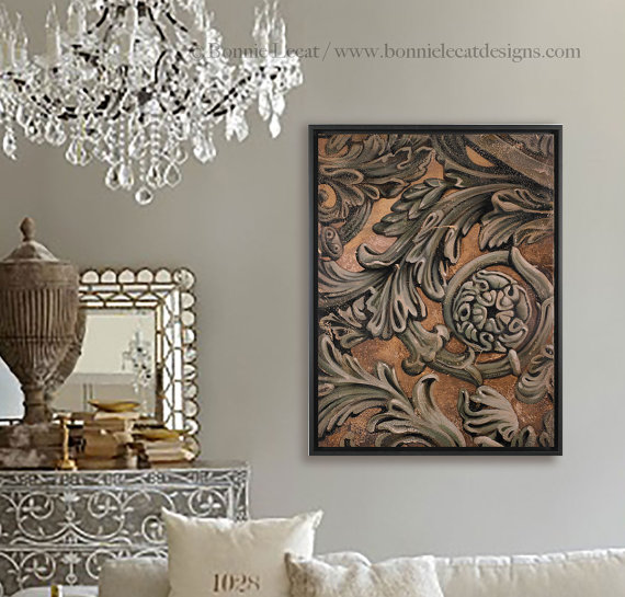 Print On Gallery Wrapped S Large Wall Art Damask Prints