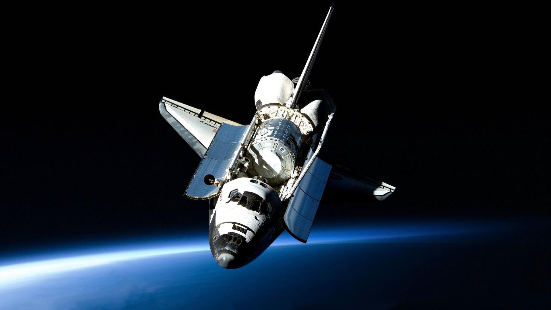 Wallpaper Shuttle Open Space Flight Light Full