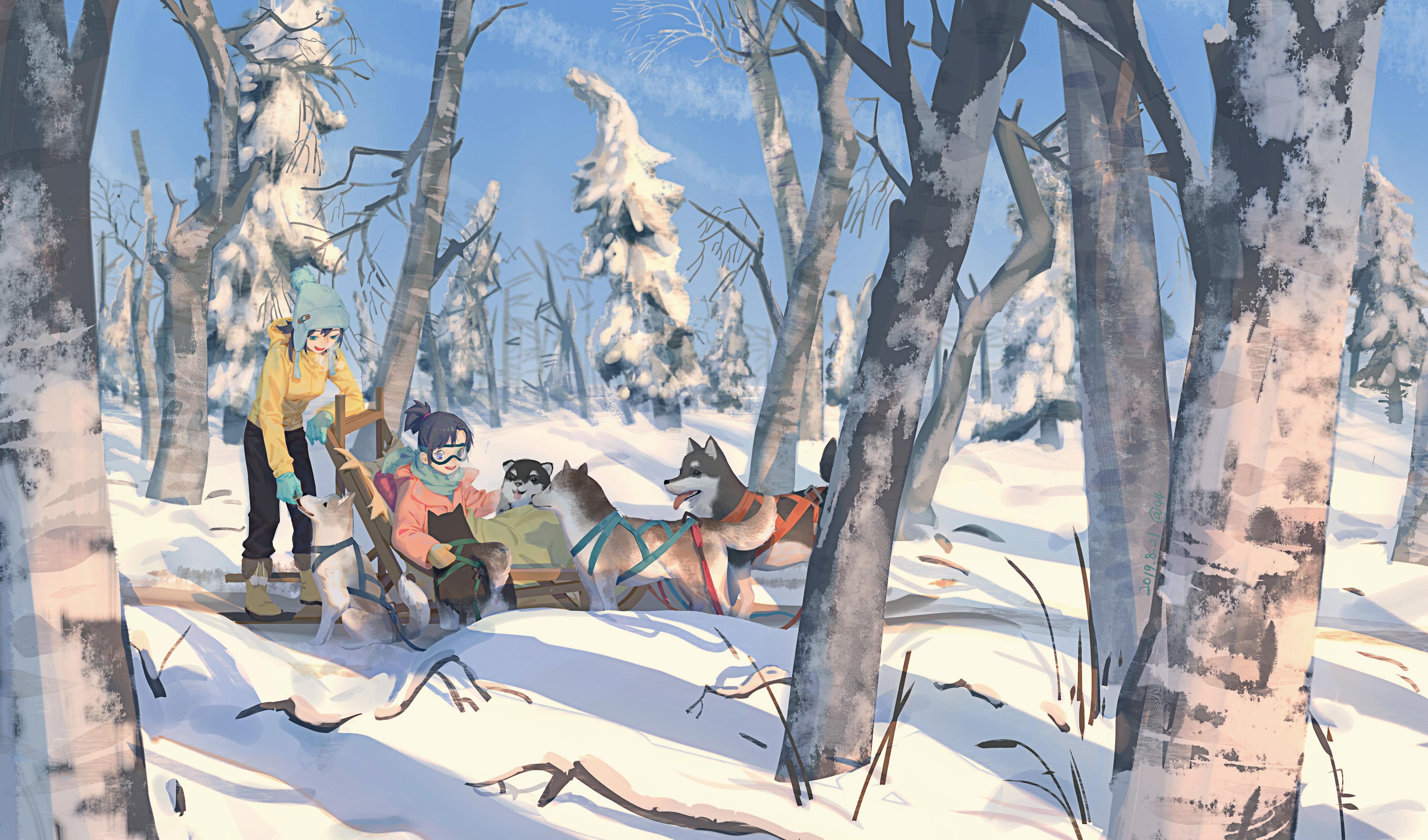 Anime Winter 4k Ultra HD Wallpaper By