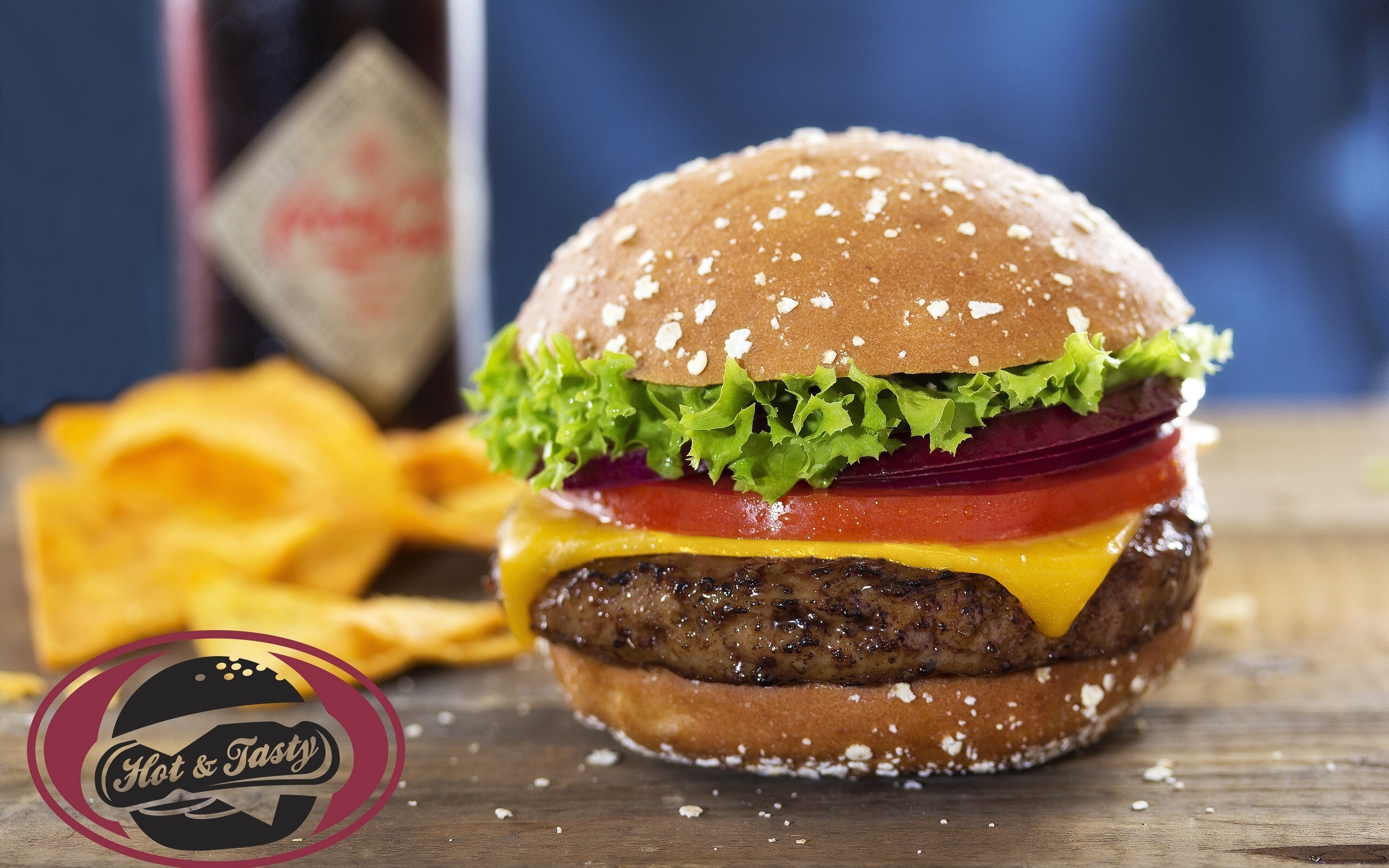 Hamburger Fast Food Wallpaper Background Photo