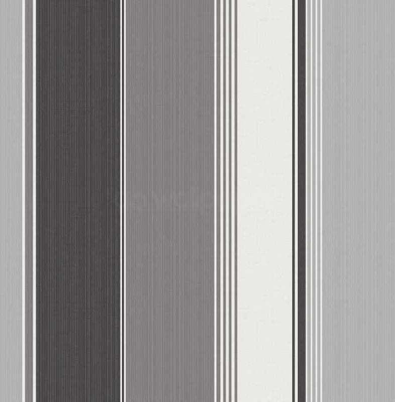 Black White and Silver Striped Wallpaper by Debona