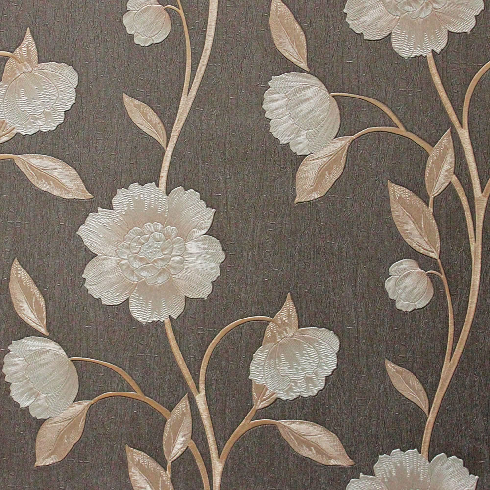 Avellino Floral Charcoal Wallpaper For Only