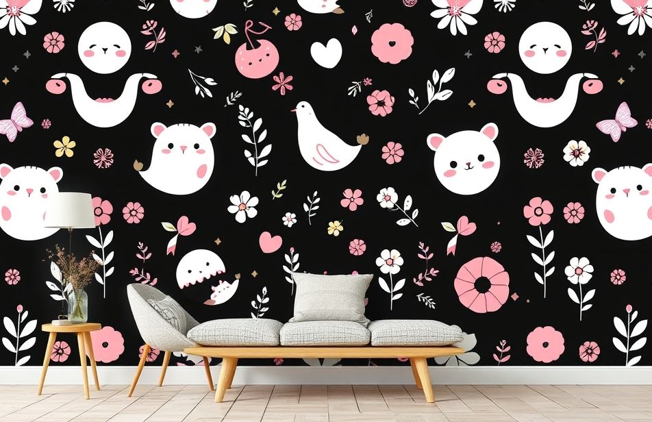 Cute Black And Pink Wallpaper