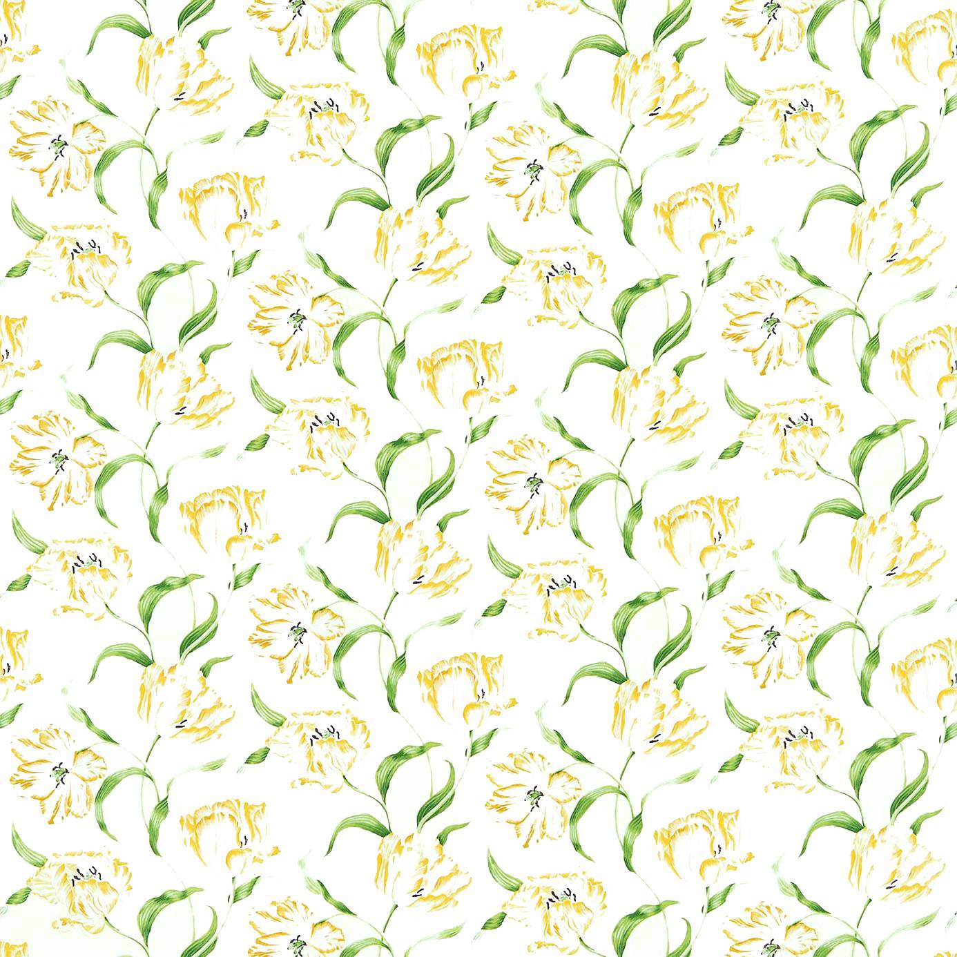 Fabrics Wallpaper Collection Dancing Tulips Fabric Primrose Green