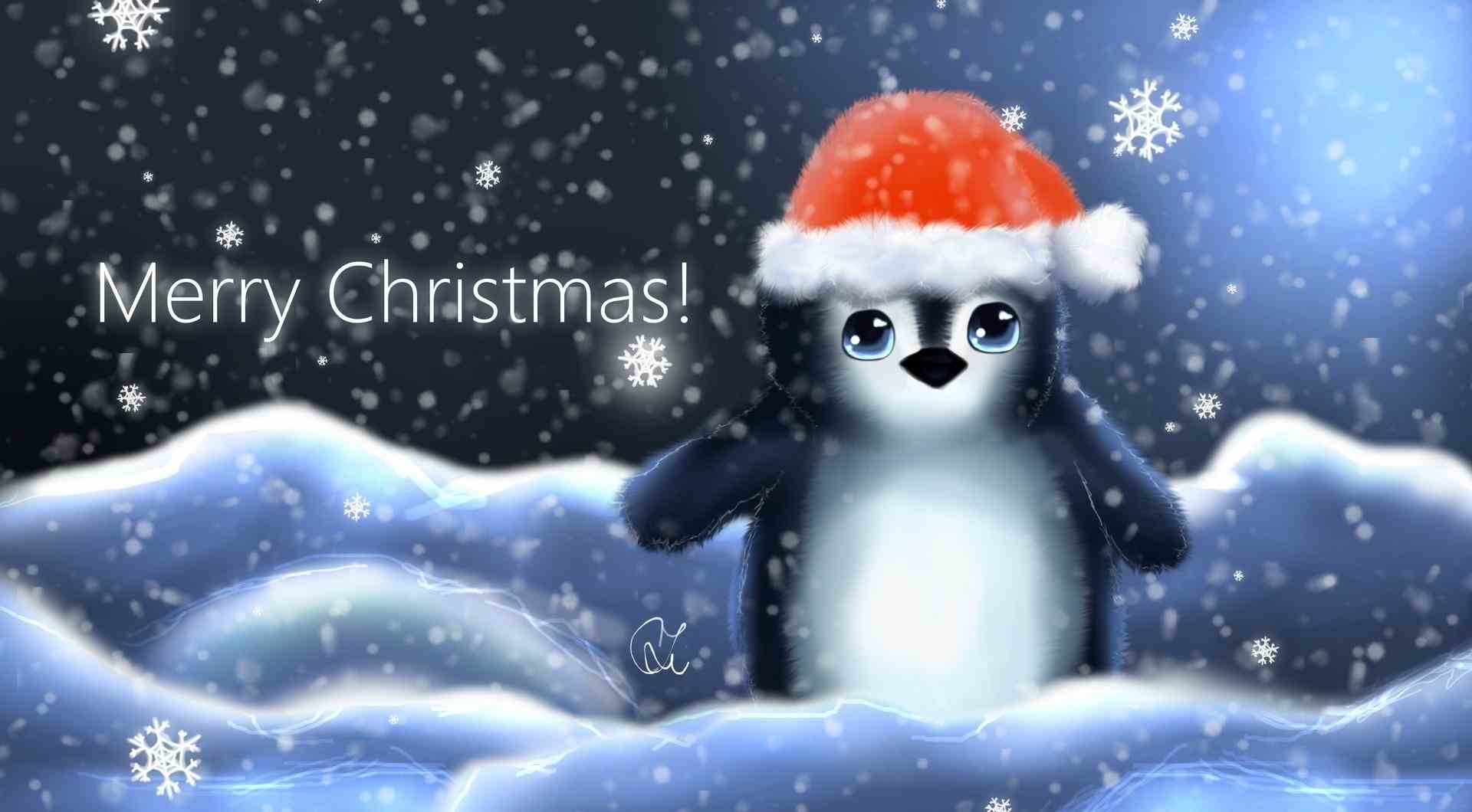 Cute Penguin Wishes You Merry Christmas