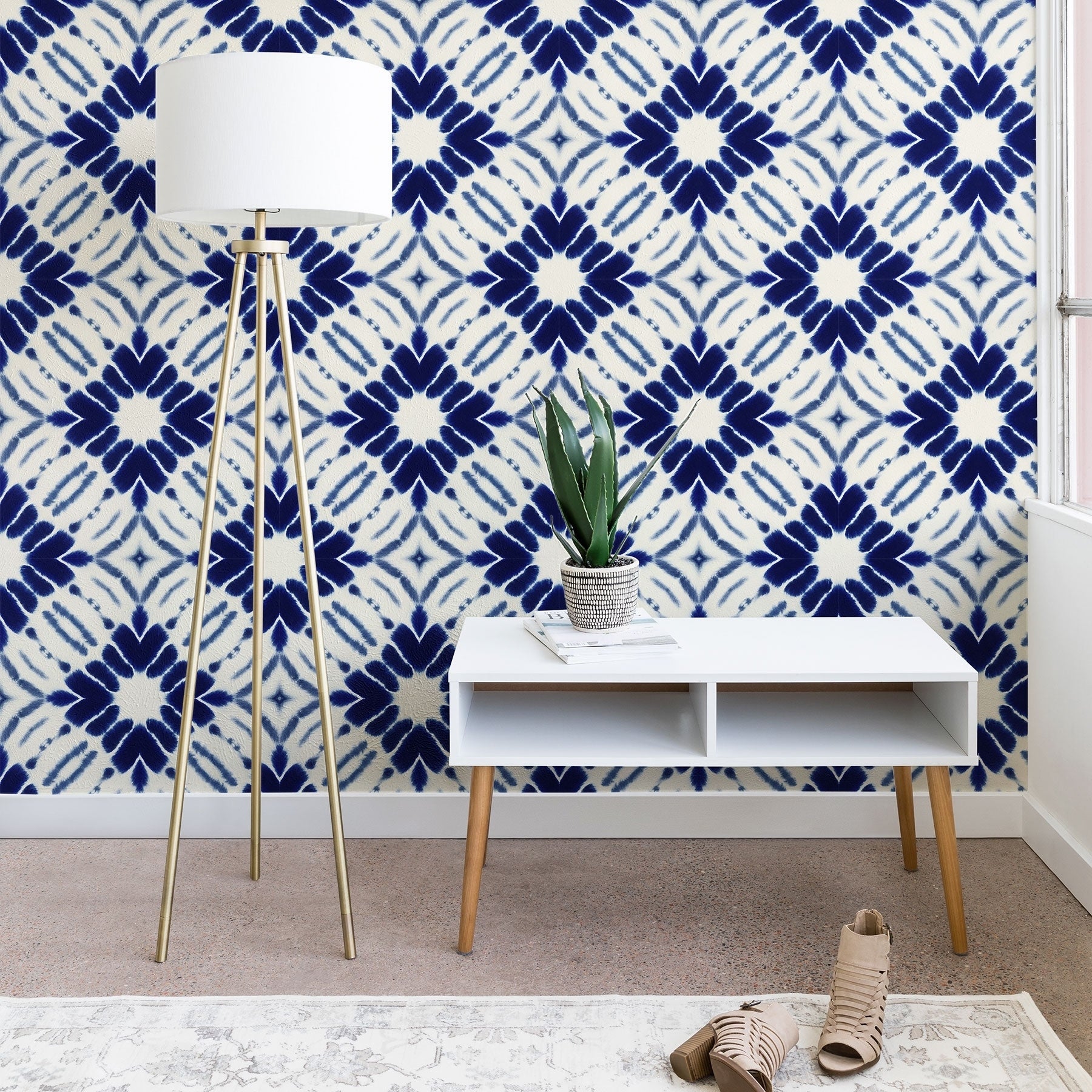 Shop Jacqueline Maldonado Watercolor Shibori Blue Wallpaper On
