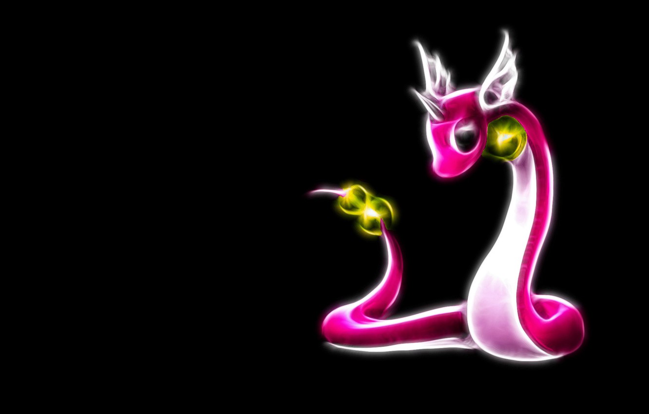 Wallpaper Pink Pokemon Neon Lines Dragonair