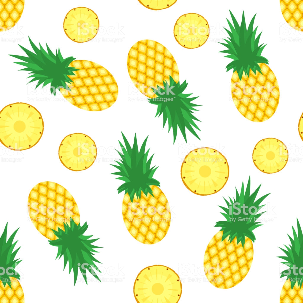 Pineapple Background Fresh Pineapples And Slices Of Pineapples On