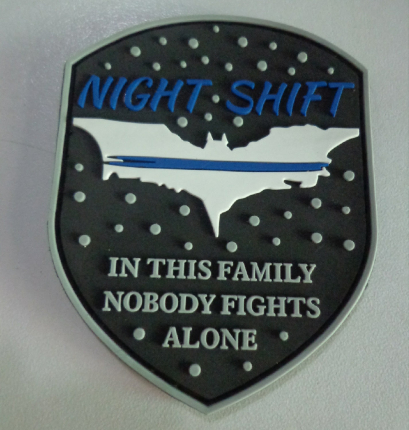 Night Shift Thin Blue Line Dark Knight Pvc Morale By Patches4you