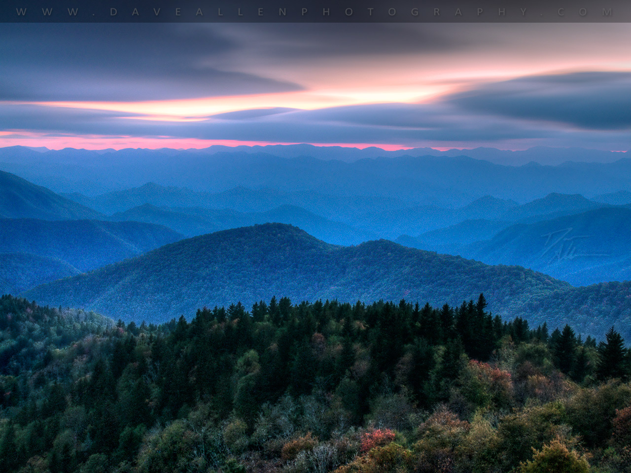 Blue Ridge Autumn Evening Free Desktop Wallpaper Image