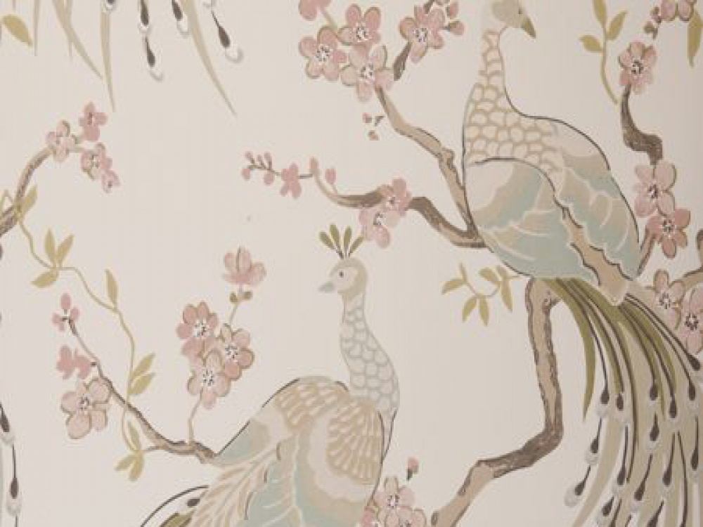 Indira Pastel Peacock Floral Wallpaper With Delivery