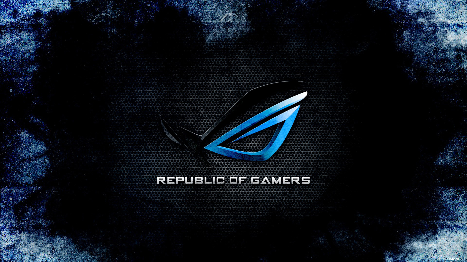 asus rog republic of gamers logo dark blue hd 1920x1080 1080p 1920x1080