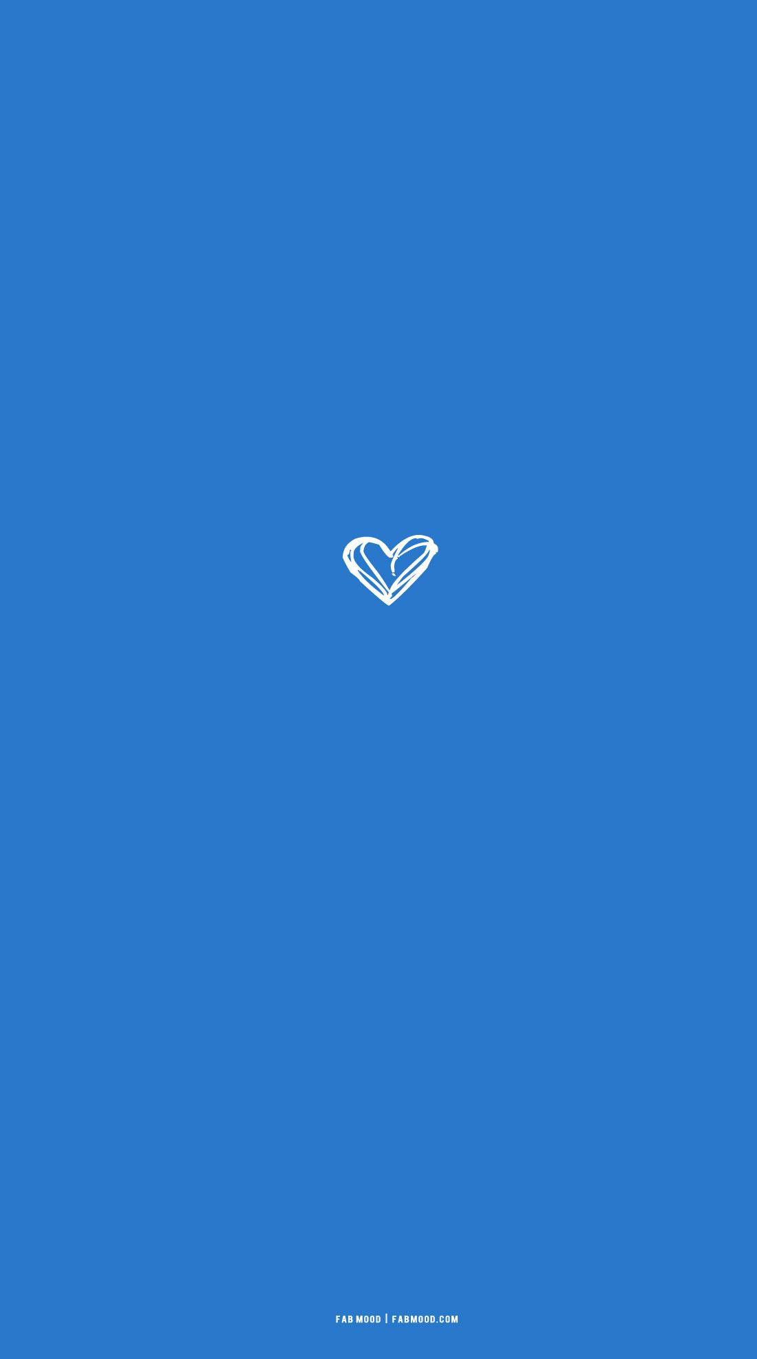 Azure Blue Wallpaper For Phone Messy Heart Illustration