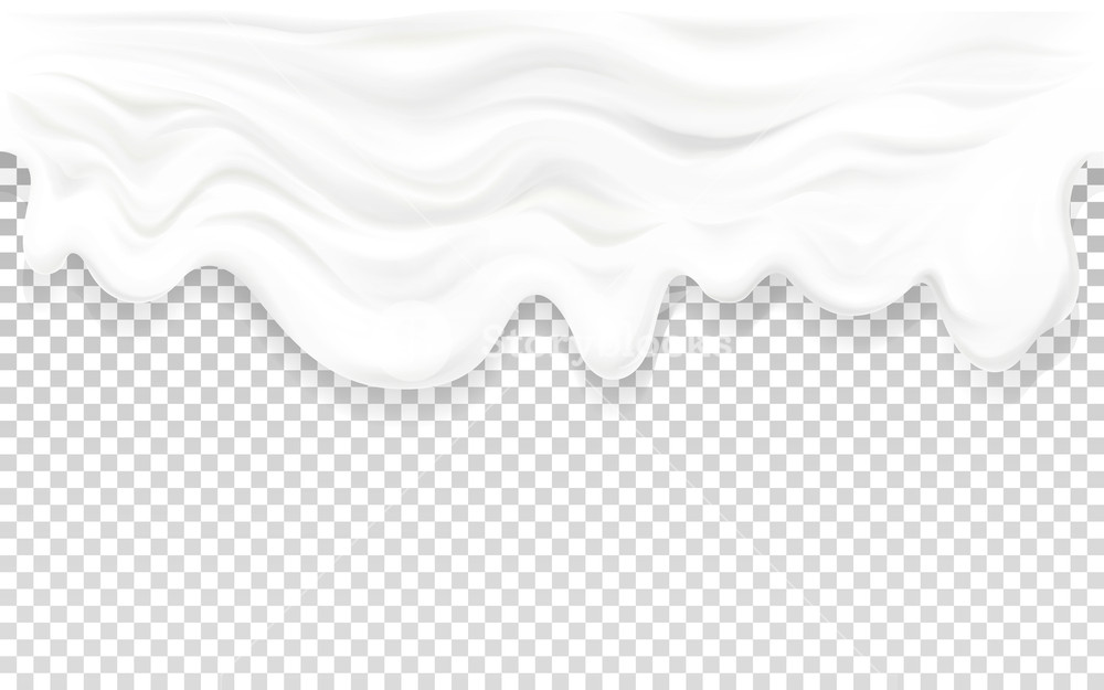 Yogurt Flowing Vector Illustration Of 3d Milk Or Sour Cream Liquid