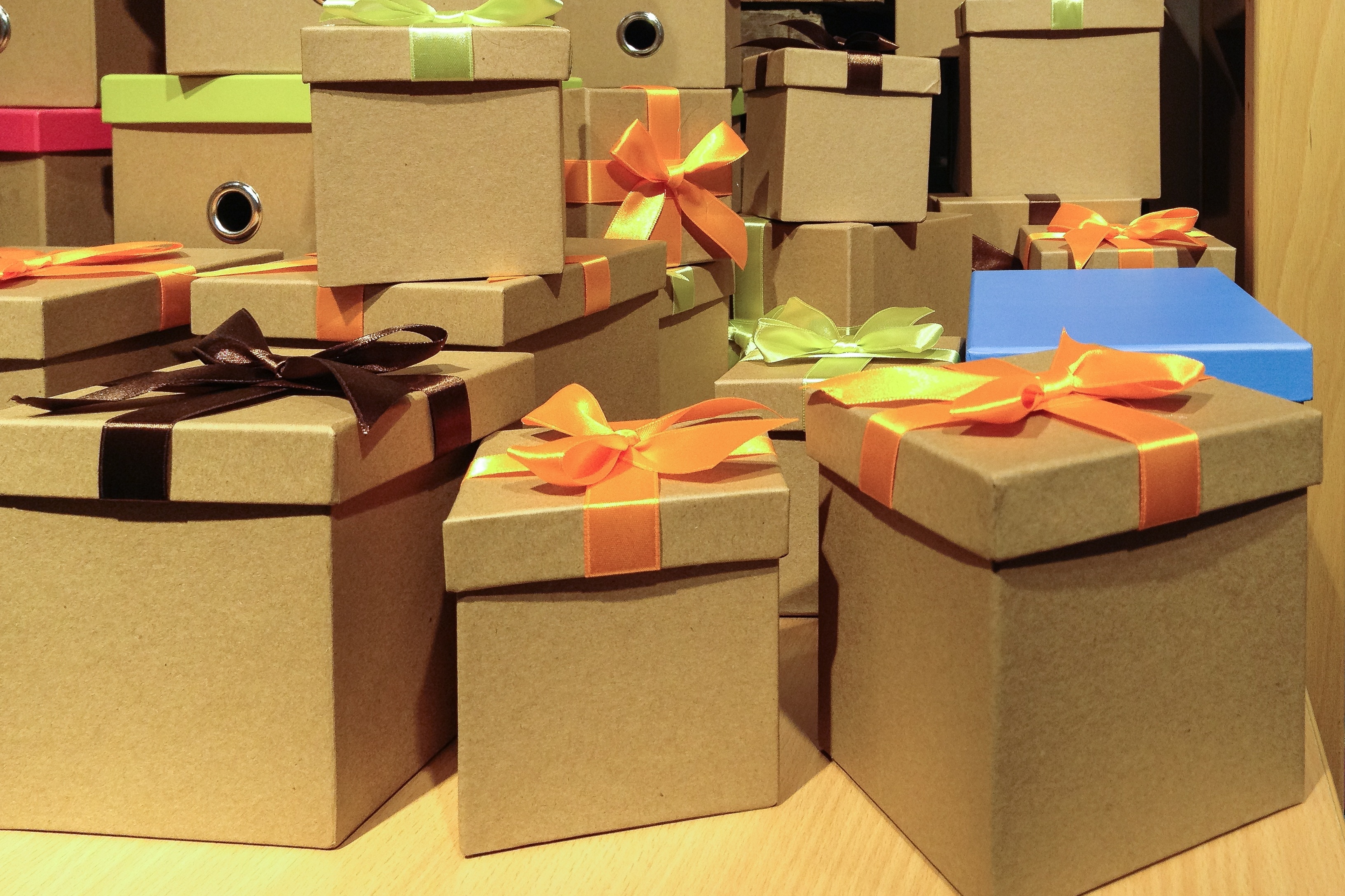 Brown Cardboard Gift Box Lot Image