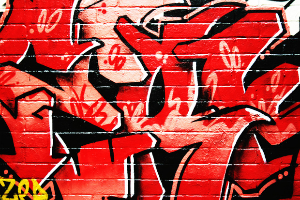 Red Graffiti Wall Mural Photo Wallpaper Photowall
