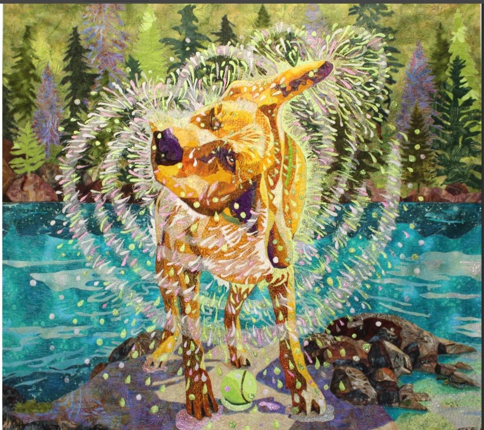 Riverdance Art Quilt By Karen Milne Wow With Image Dog