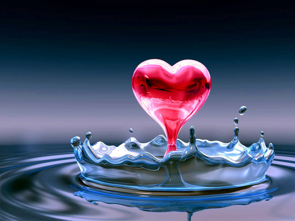 Water Drop Heart Wallpaper