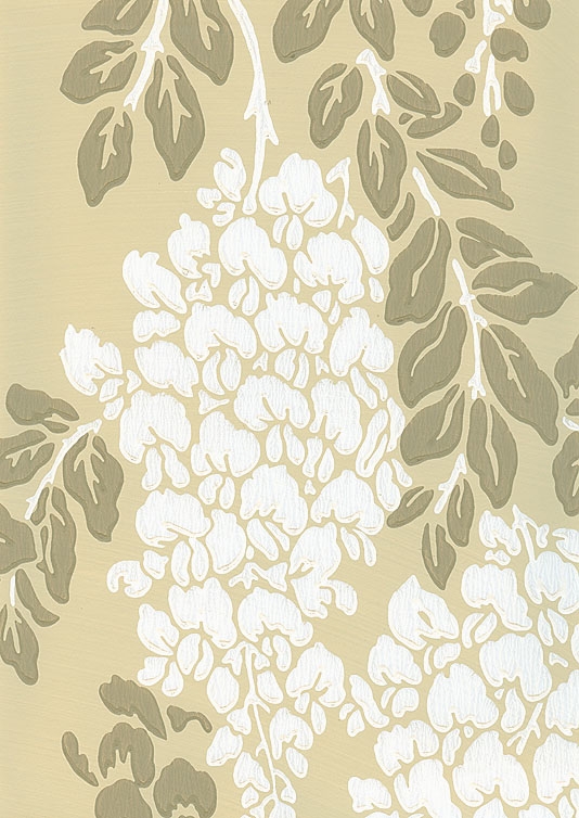 Wisteria Wallpaper A Blossoming Print In White And