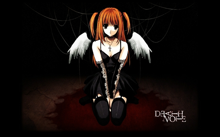 Note Wings Dark Redheads Emo Gothic Anime Girls Wallpaper