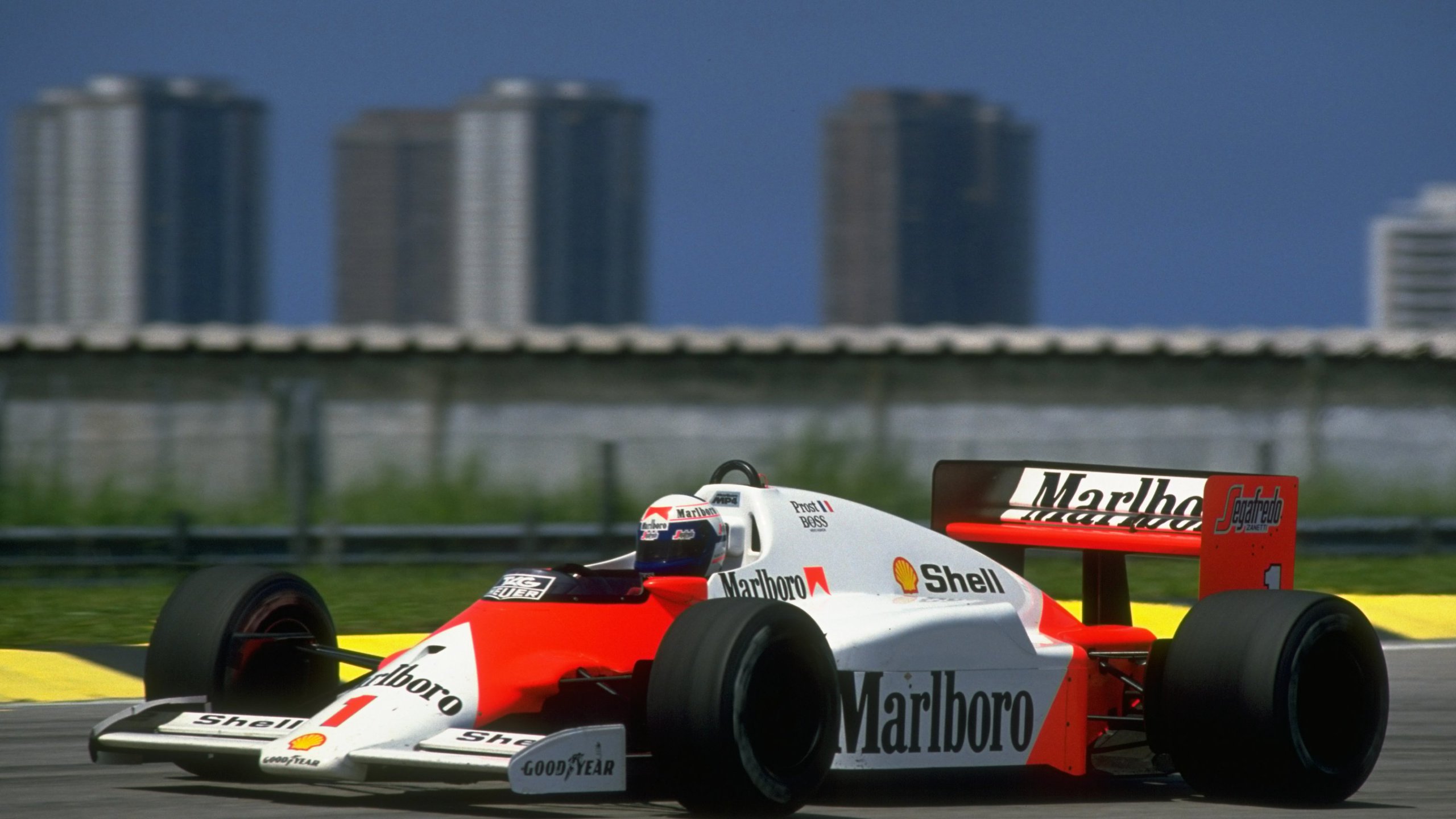 Alain Prost McLaren MP42C TAG Porsche Brazilian GP