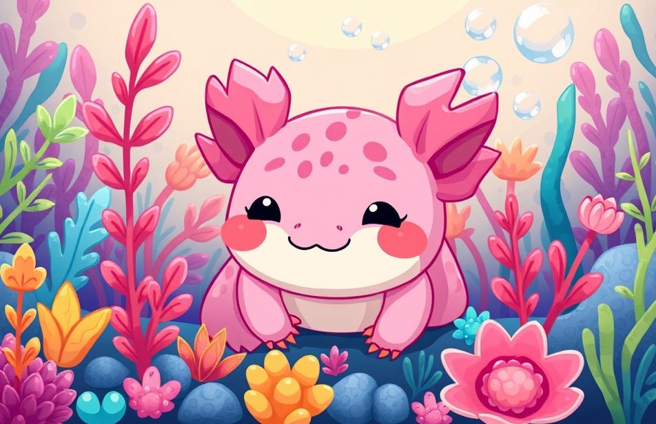 Kawaii Axolotl Wallpaper
