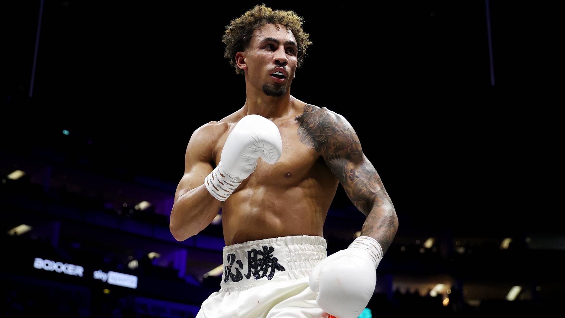 Benjamin Whittaker, the British professional boxer, in a boxing stance during a match