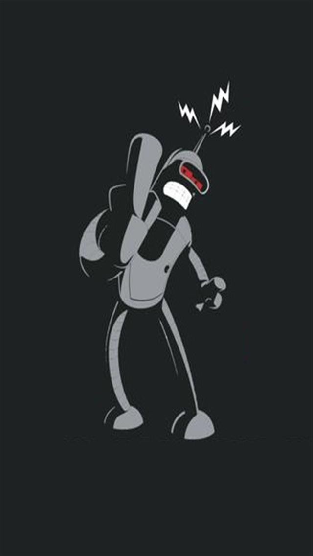Angry Bender Funny iPhone Wallpaper S 3g