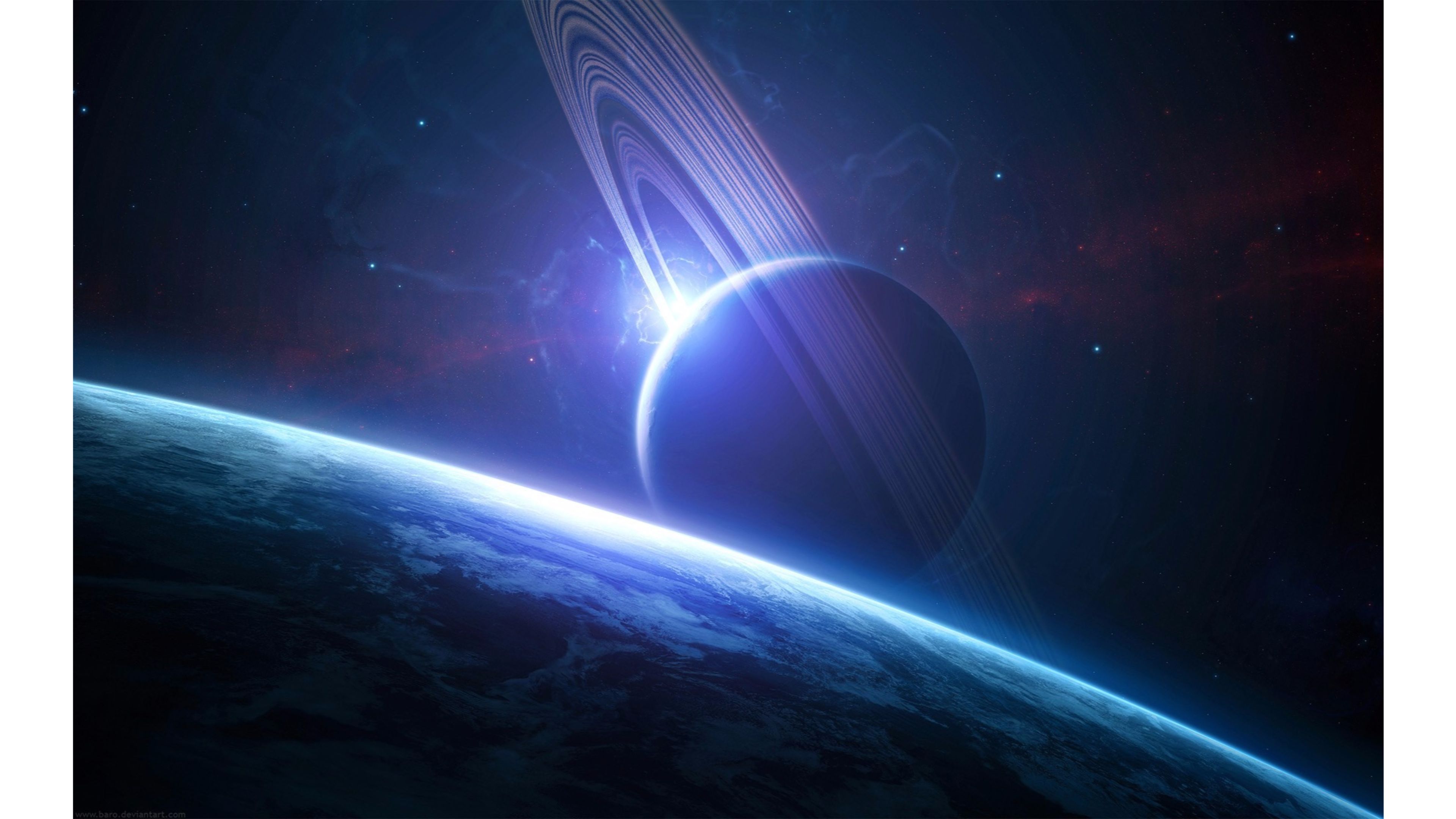 Beautiful View of Planet Saturn from Space Timelapse and Stars 4K 60fps  Wallpaper Background  YouTube