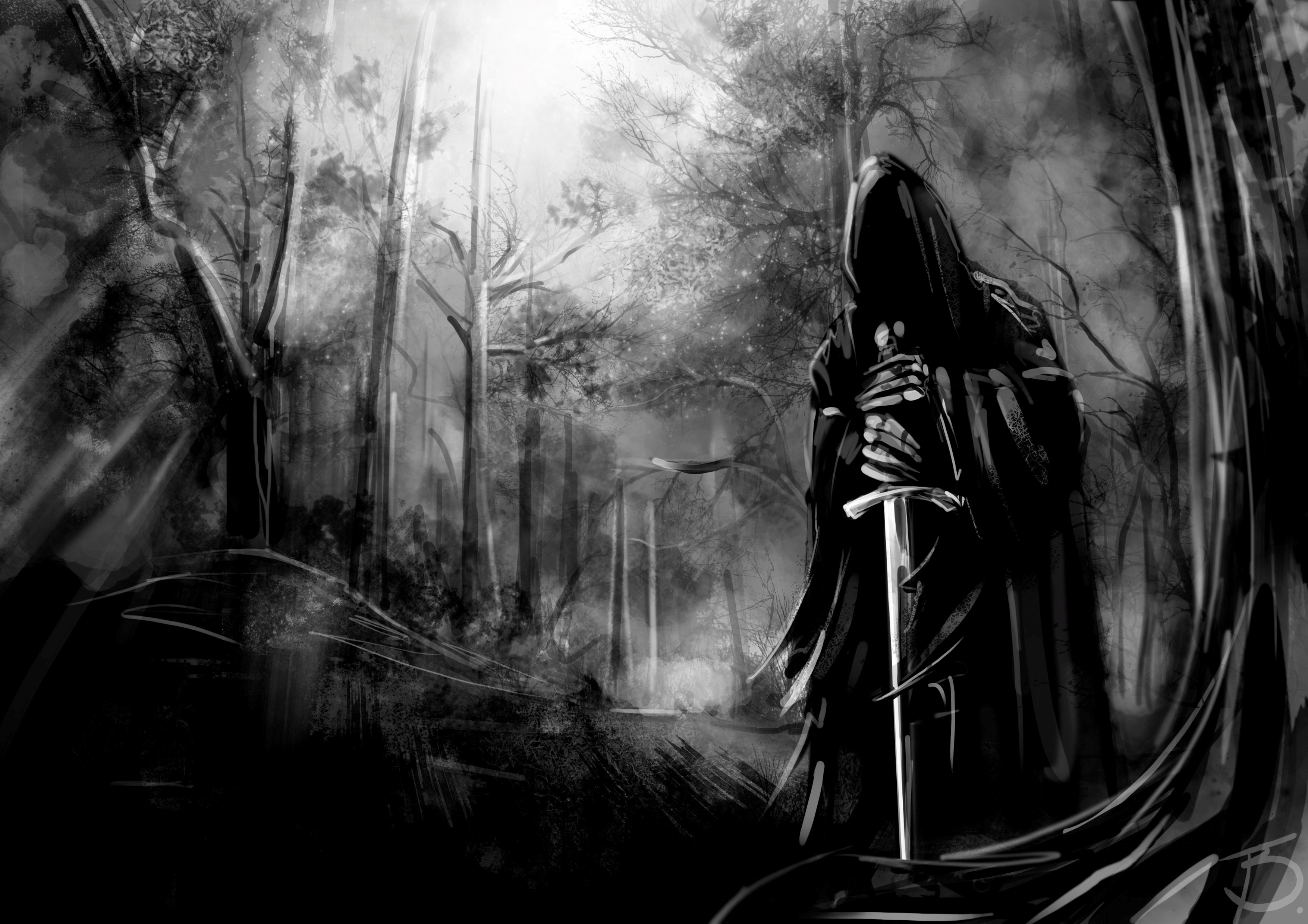 Evil With Sword In Dark HD Wallpaper