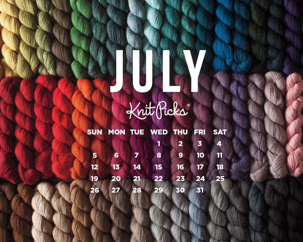 July Wallpaper Calendar Knitpicks Staff Knitting