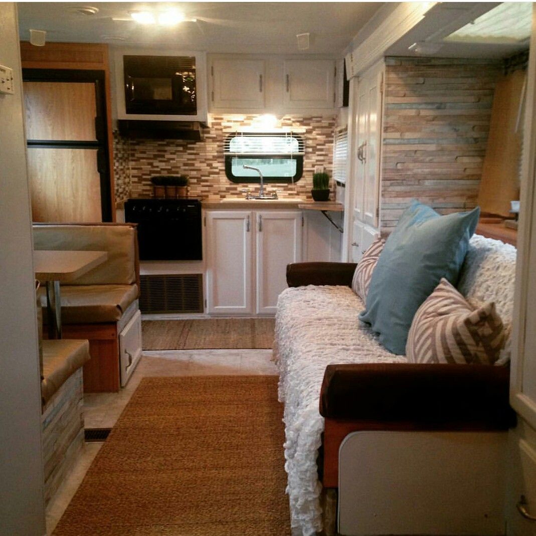 Really Creative Way To Reno A Standard Rv Wallpaper On Slideout