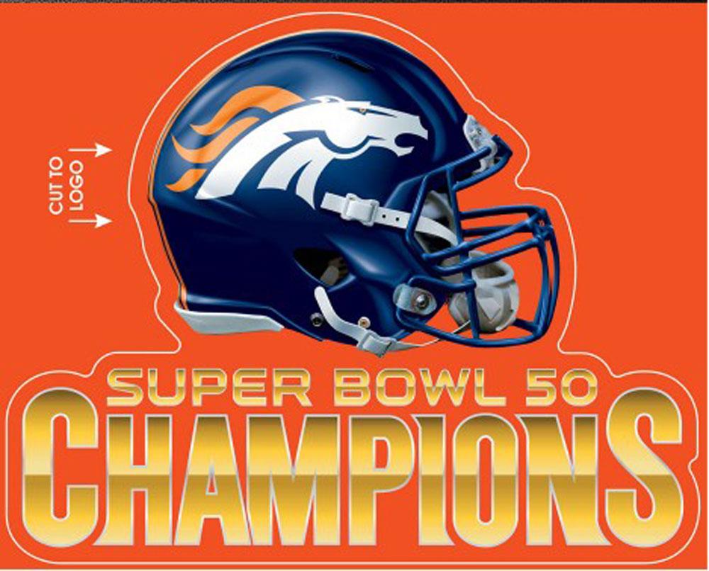 3984 Denver Broncos 2016 Super Bowl 50 Champions Multi Use Decal 1000x806