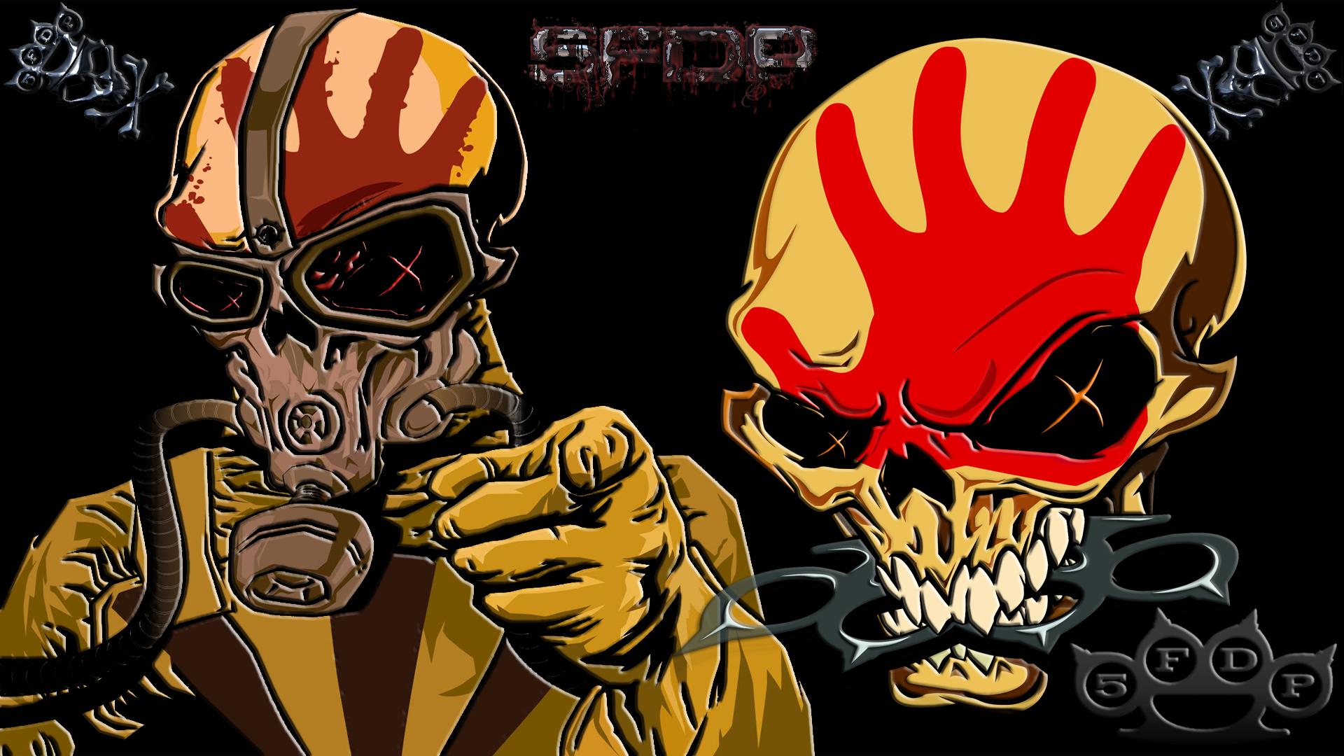 Five Finger Death Punch Heavy Metal Hard Rock Bands Skull Skulls Dark