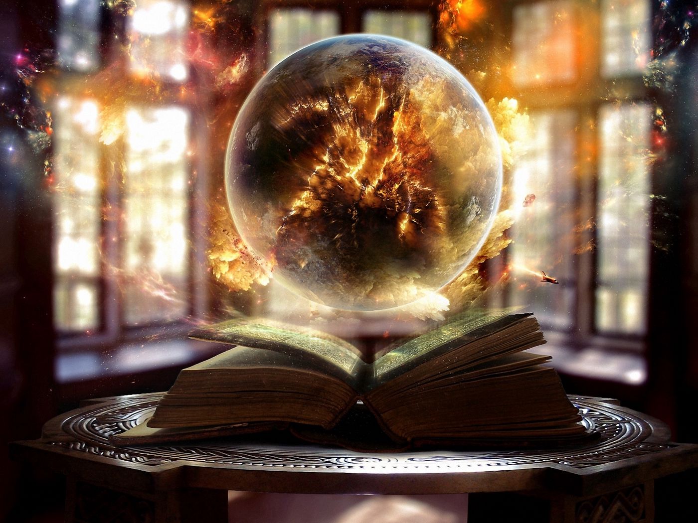 Wallpaper Book Sphere Magic Sorcery Standard