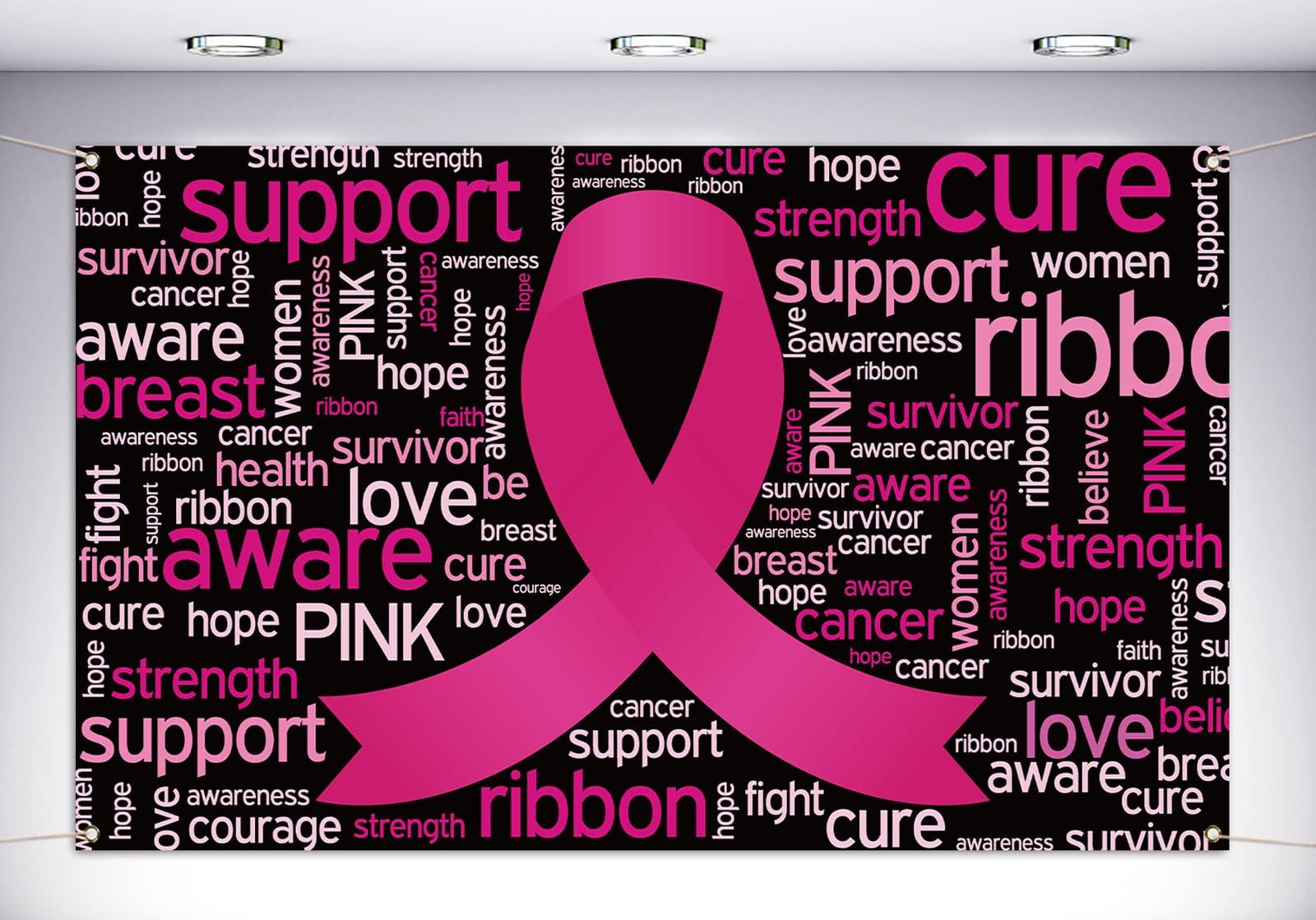 Vohado Breast Cancer Awareness Photo Booth Backdrop Pink Ribbon