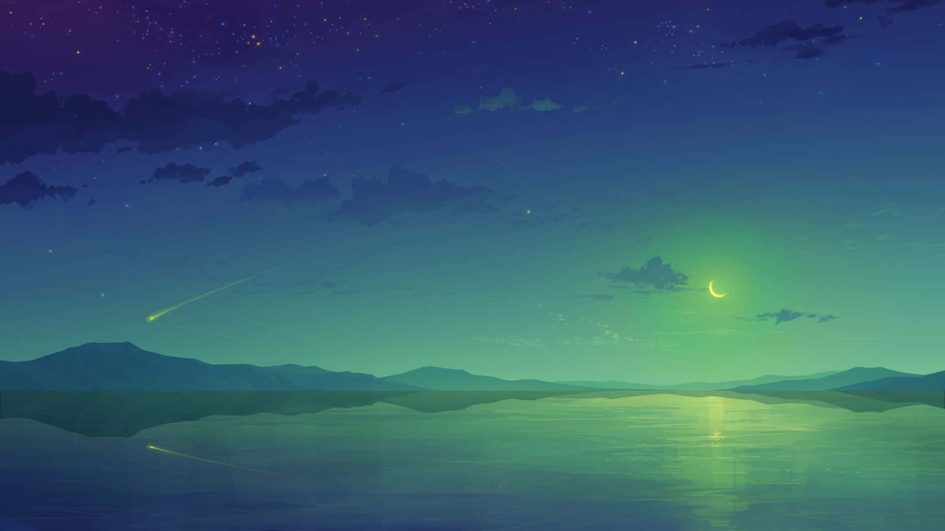 Anime Night Background Wallpaper