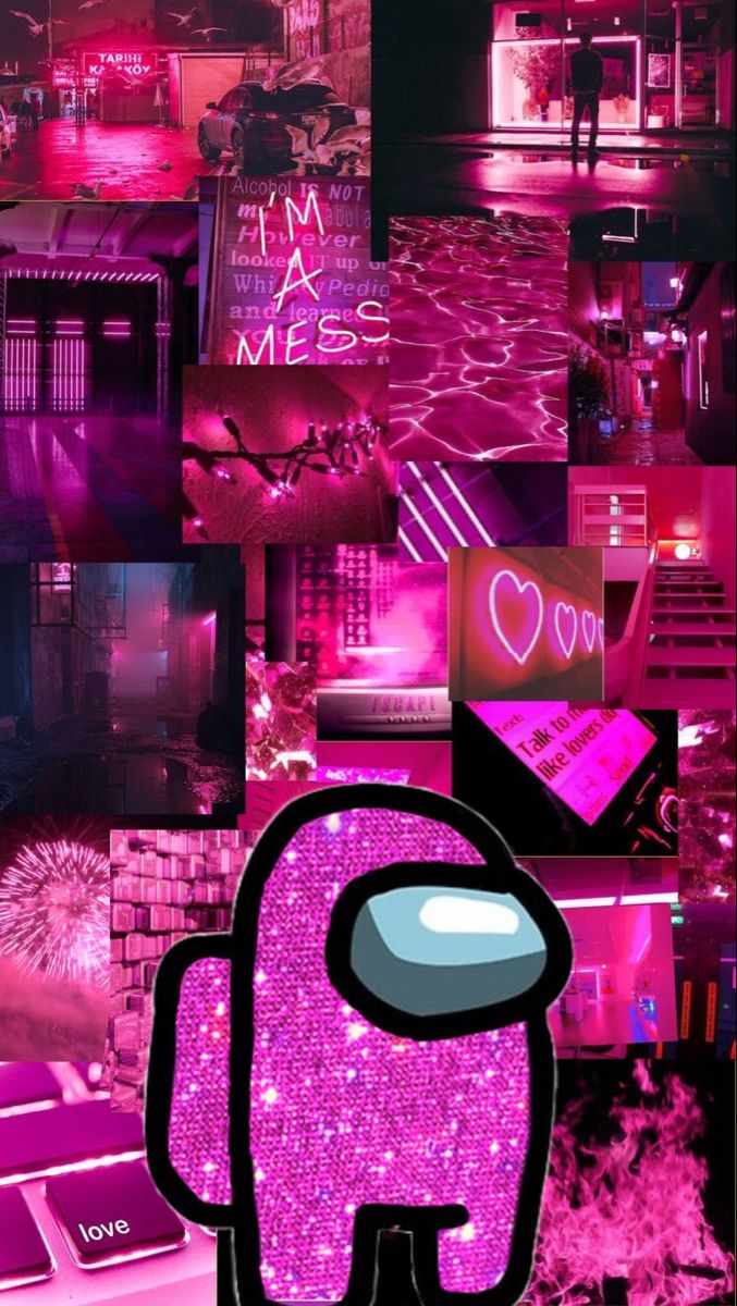 Pink Aesthetic Among Us iPhone Wallpaper
